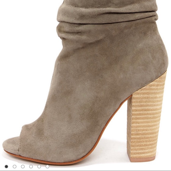 Kristen Cavallari Laurel Suede Peep Toe Bootie,Sand,7.5 - Picture 1 of 8